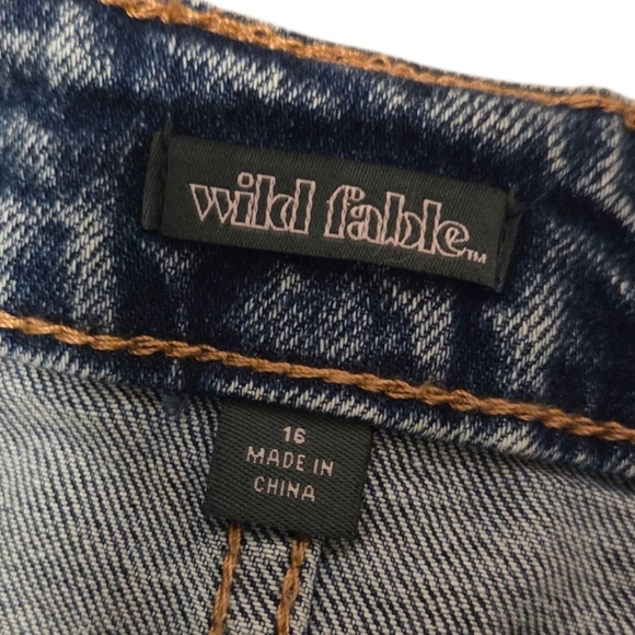 Wild Fable Y2k 90s Women's 16 Denim Jean Flare Mini Skirt Tennis Pleats Blue - Picture 5 of 5
